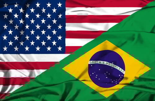 US & Brazil flags